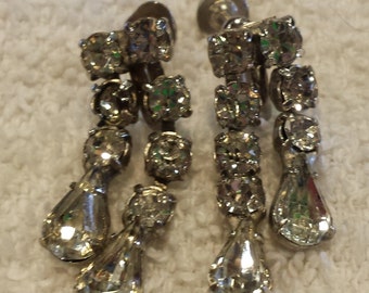 Vintage Rhinestone Drop Earrings