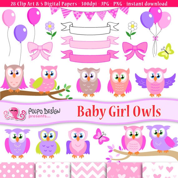 free baby girl owl clip art - photo #43