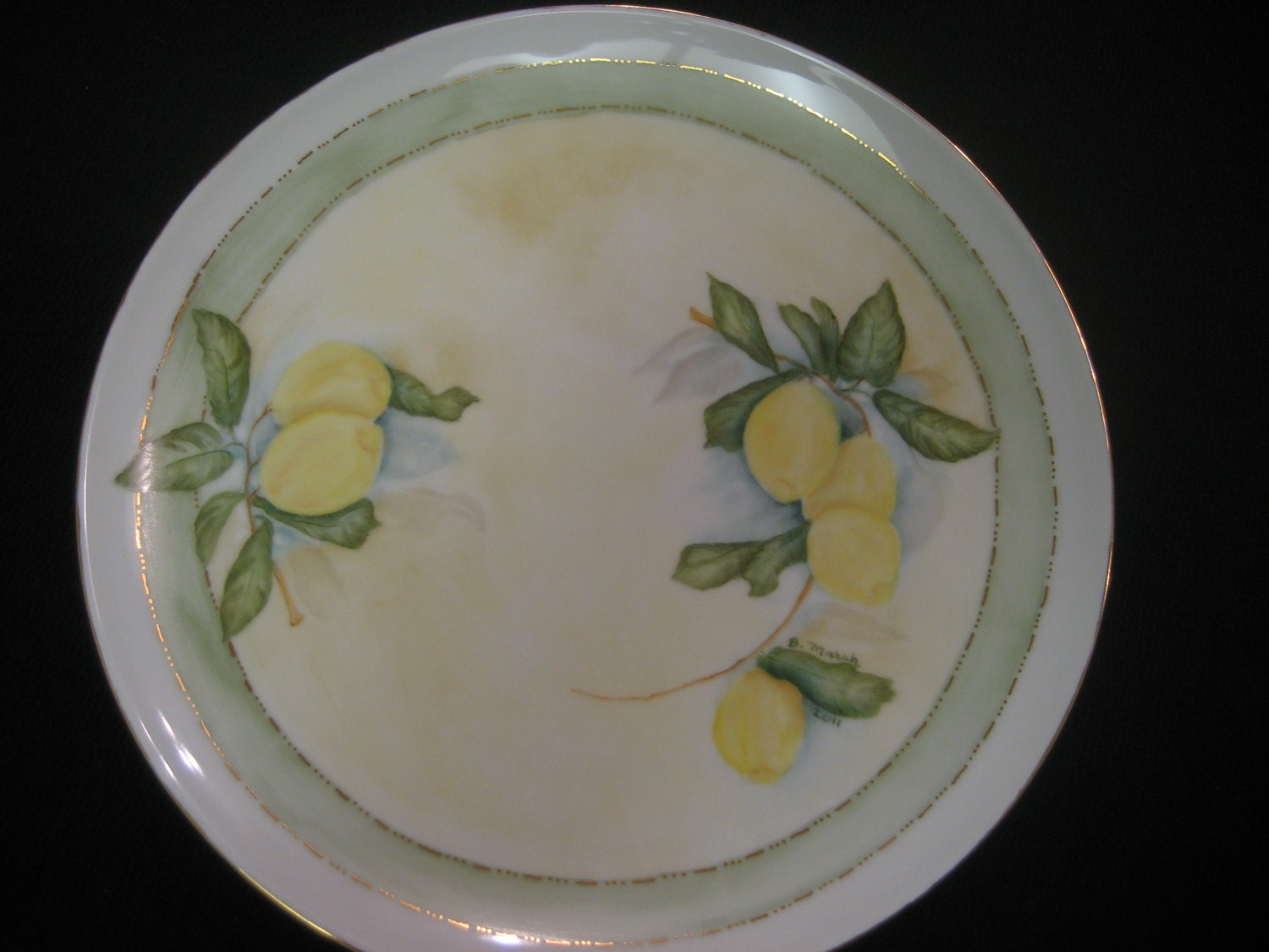 Lemon Plate Dish Home Decor Serving Porcelain by PorcelainChinaArt