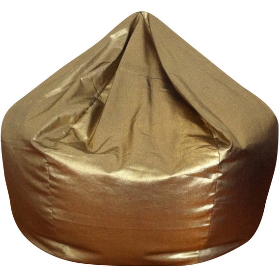 Metallic Gold Denim Bean Bag