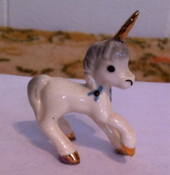 Miniature Unicorn Figurine by HuckleberrySquirrel on Etsy
