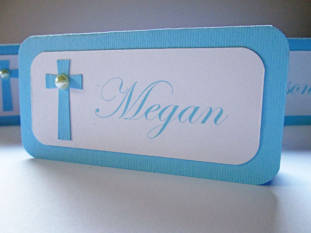 20 Personalized Baptism Place Cards Communion Name Cards