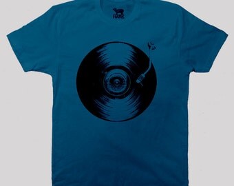 Retro Vinyl Record Player Shirt, Music Shirt - Available in S to 2XL, (9 Color Options)
