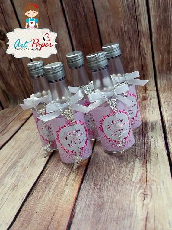 10 Mini bottle designed for Holy Water Baptism by ArtPaperParty