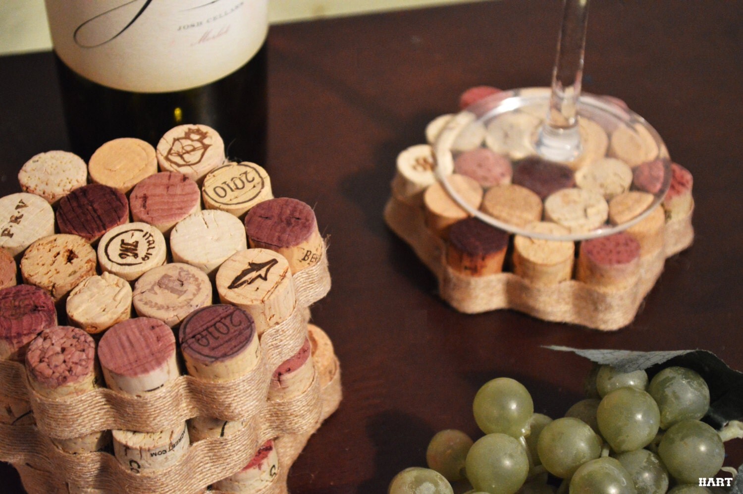 Repurposed Handmade Wine Cork Coasters by WineandDesignbyJHart