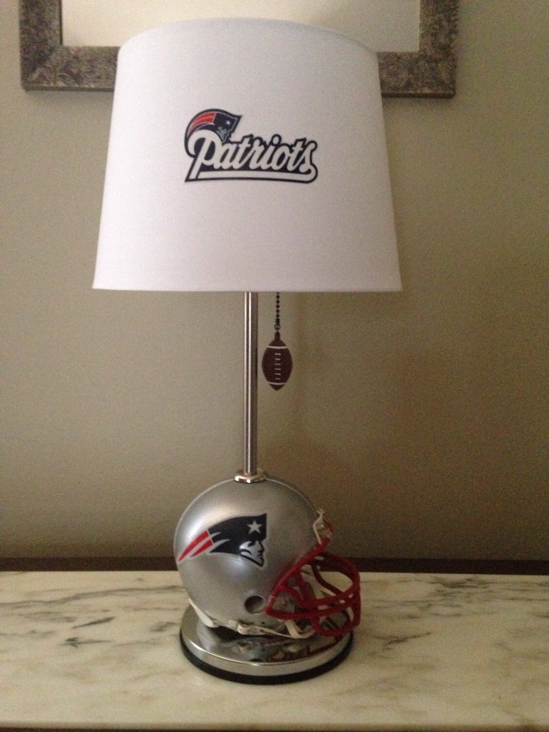 New England Patriots mini football helmet lamp by thatlampguyGraz