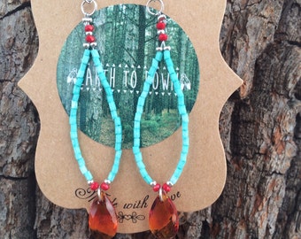 Desert Relic – Beaded Teardrop Dangle Earrings by The Nevermore