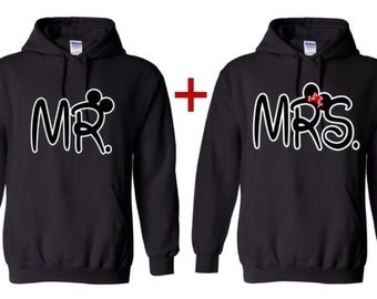 Mr. and Mrs. Bride and Groom Couple Hoodies Mr. and Mrs. Shirt Couples Hoodie Sweaters Mr and Mrs
