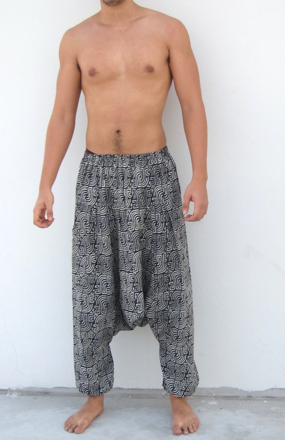 black and white harem pants