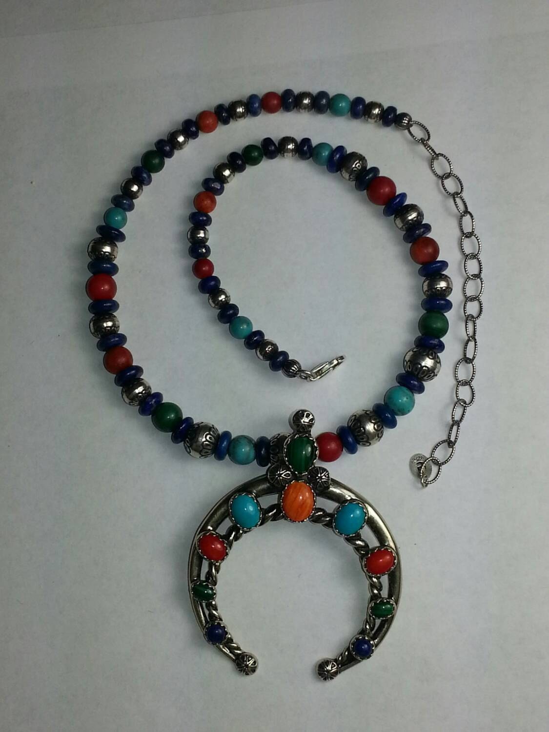 Carolyn Pollack Sterling. Silver Squash Blossom Necklace W/