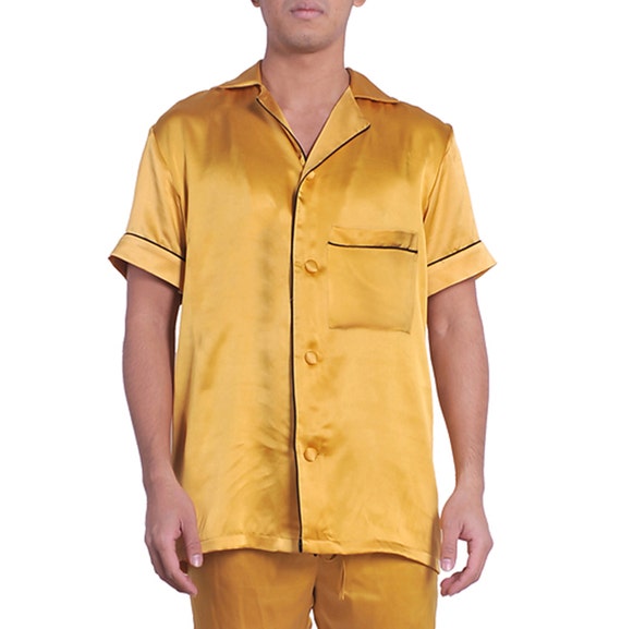 mens silk pajama shirt