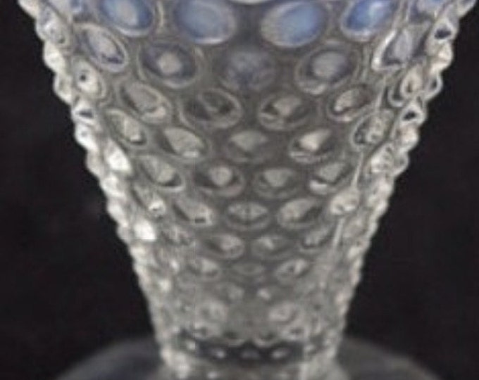 Storewide 25% Off SALE Vintage Iconic Fenton Opalescent Hobnail Fluted Demitasse Decrative Vase Featuring Beautiful Light Blues and Whites