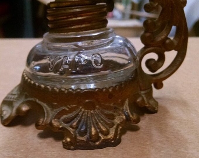 Storewide 25% Off SALE Antique Vapo Cresolene Medical Vaporizer w/ Original Kerosene Lamp & Heating Tray Featuring Ornately Sculpted Decorat