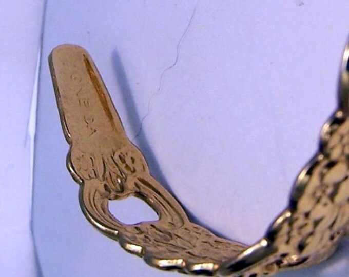 Storewide 25% Off SALE Vintage Garland Textured Oneida Gold Tone Cuff Bangle Bracelet Featuring Lovely Patterned Surface Monogramed Design