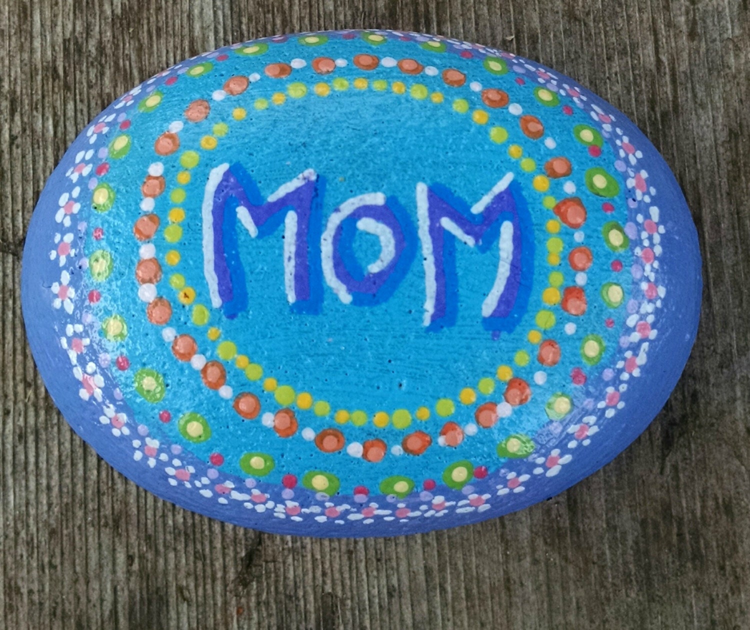 Hand-painted rock. Mother's Day gift. Mom by SyndalaDesigns