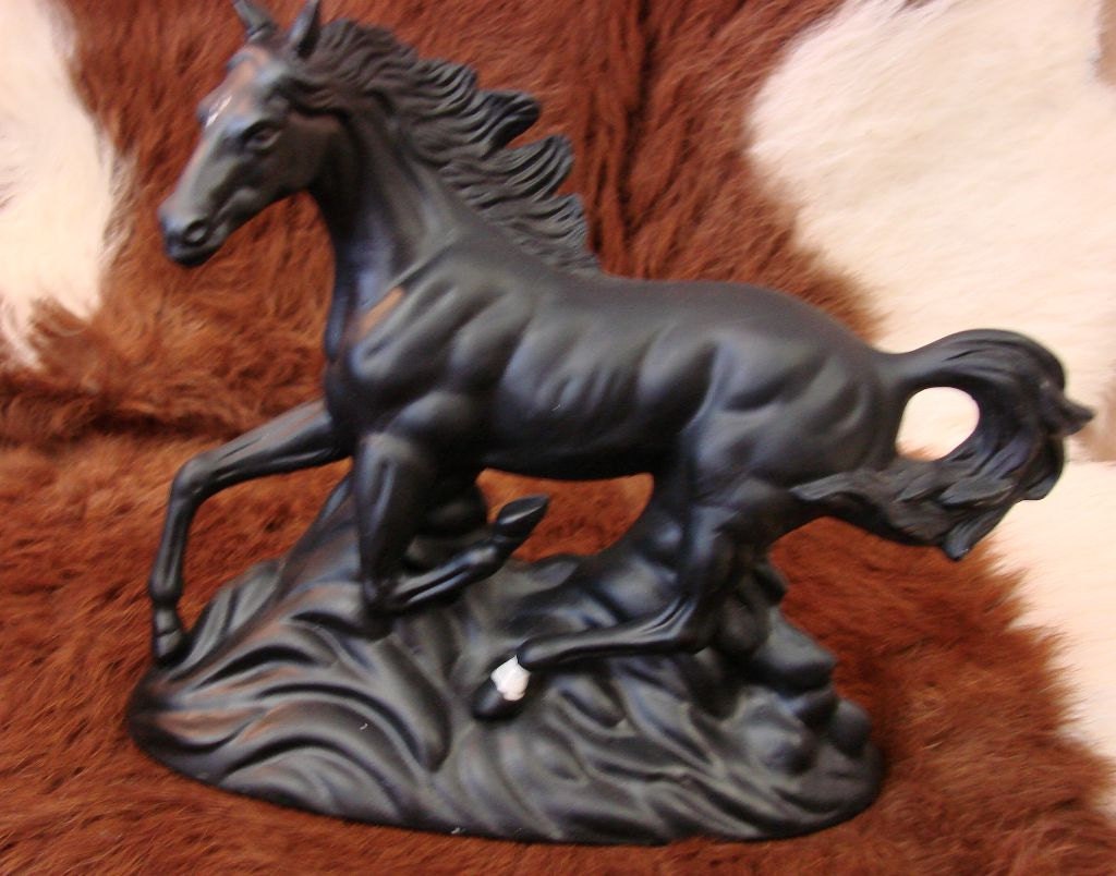 ON HOLD for MEG Till Dec. 2nd Black Horse Figurine