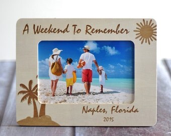 Personalized Wood Burned Picture Frame- Engraved Frame- Customized Gifts -Summer Vacation Frame- Family Vacation- Birthday Gifts- Vacation