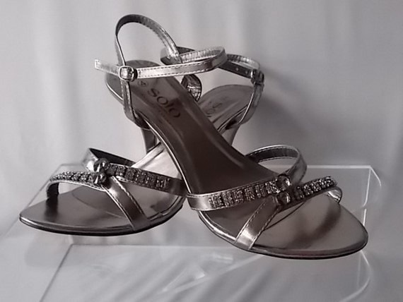 womens pewter evening shoes