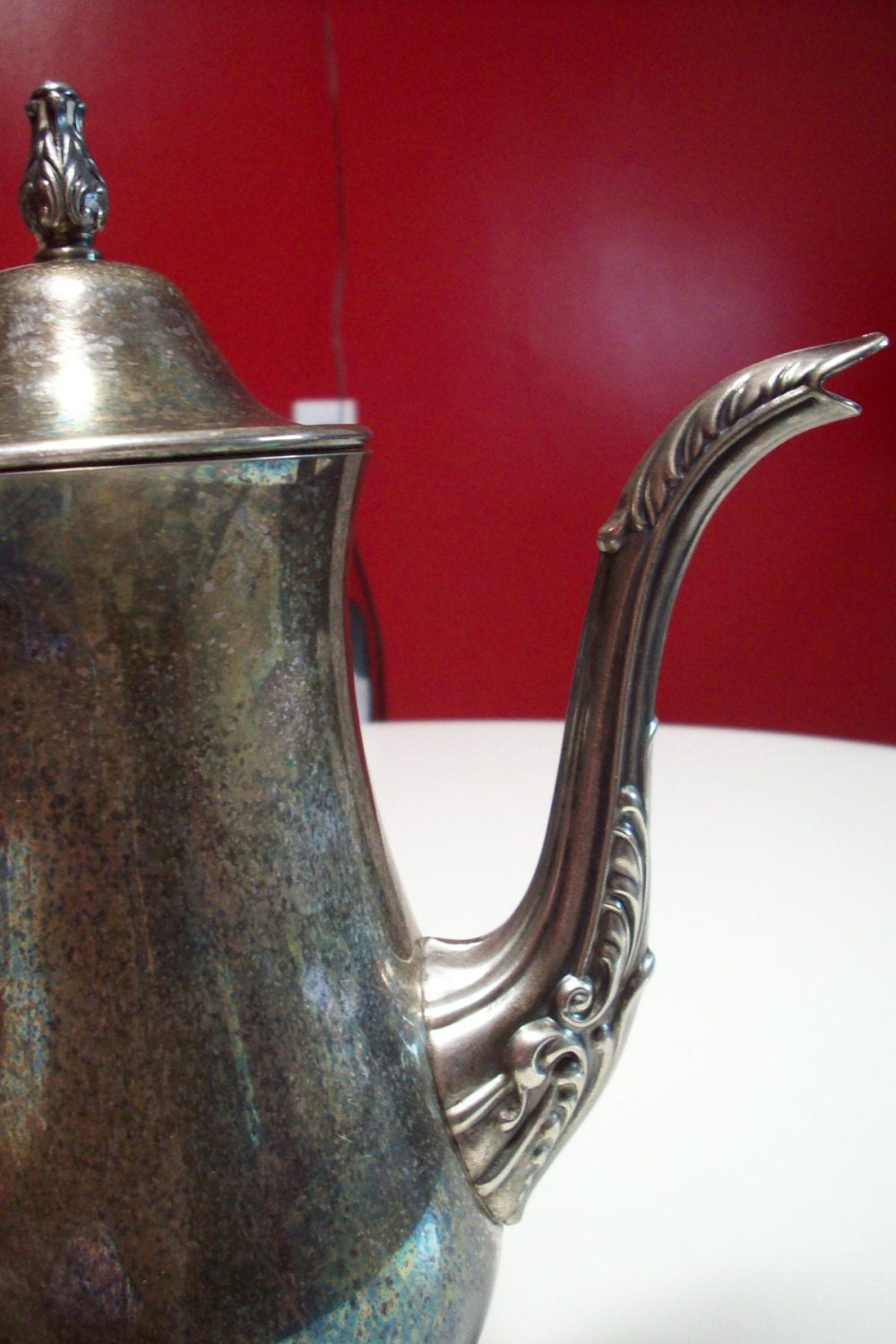 Vintage Teapot/ Oneida Ornate Silver Teapot Coffeepot/ Table