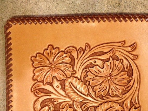 Hand Tooled Leather Planner Binder by JMRCustomLeather on Etsy