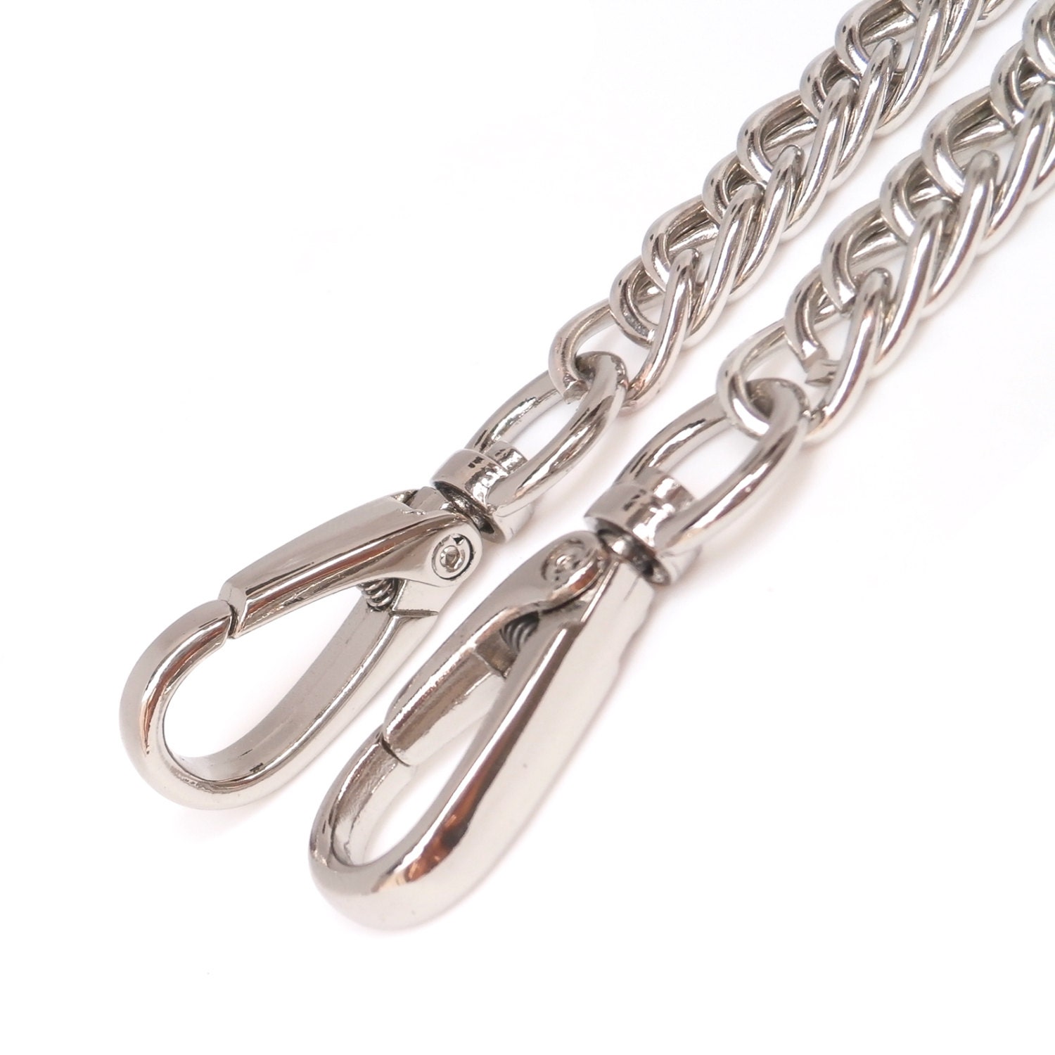 Top Grade 10mm Width Silver Flat Chains Purse Metal Strap