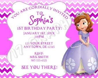 Sophia the 1st Birthday Invitation - Printable