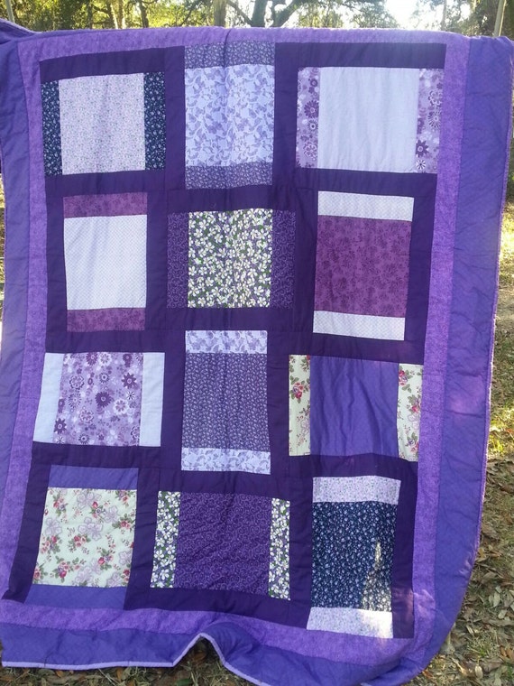 Multipurple twin size quilt