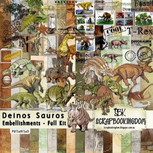 Dinosaur Scrapbook Kit Masculine Realistic by Scrapbookingdom