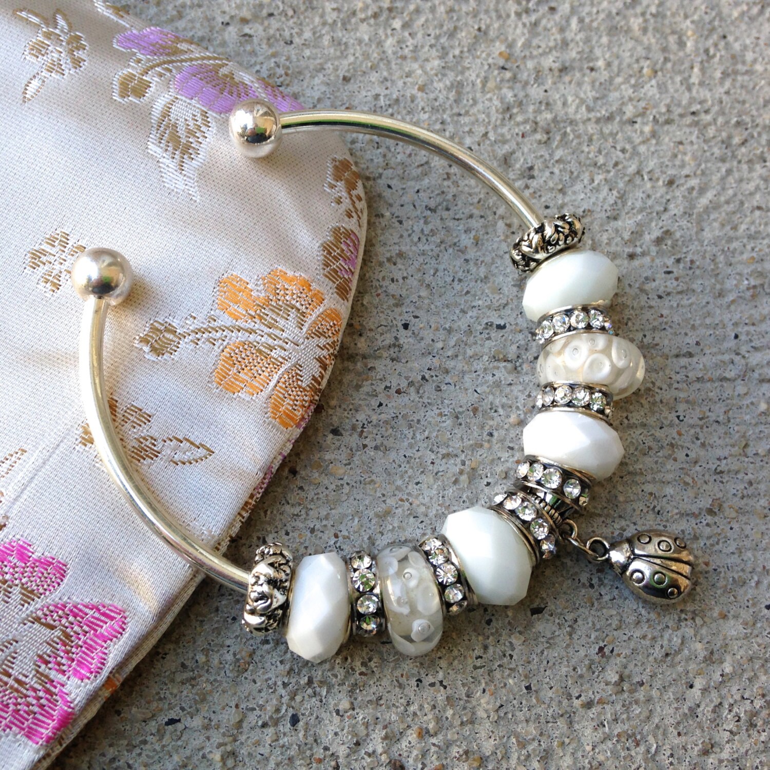 Customizable Bracelet Bangle Cuff Charm Bracelet by Colbydesigns