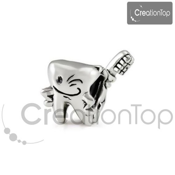 Charm for any Pandora bracelet fancy tooth charm by Creationtop