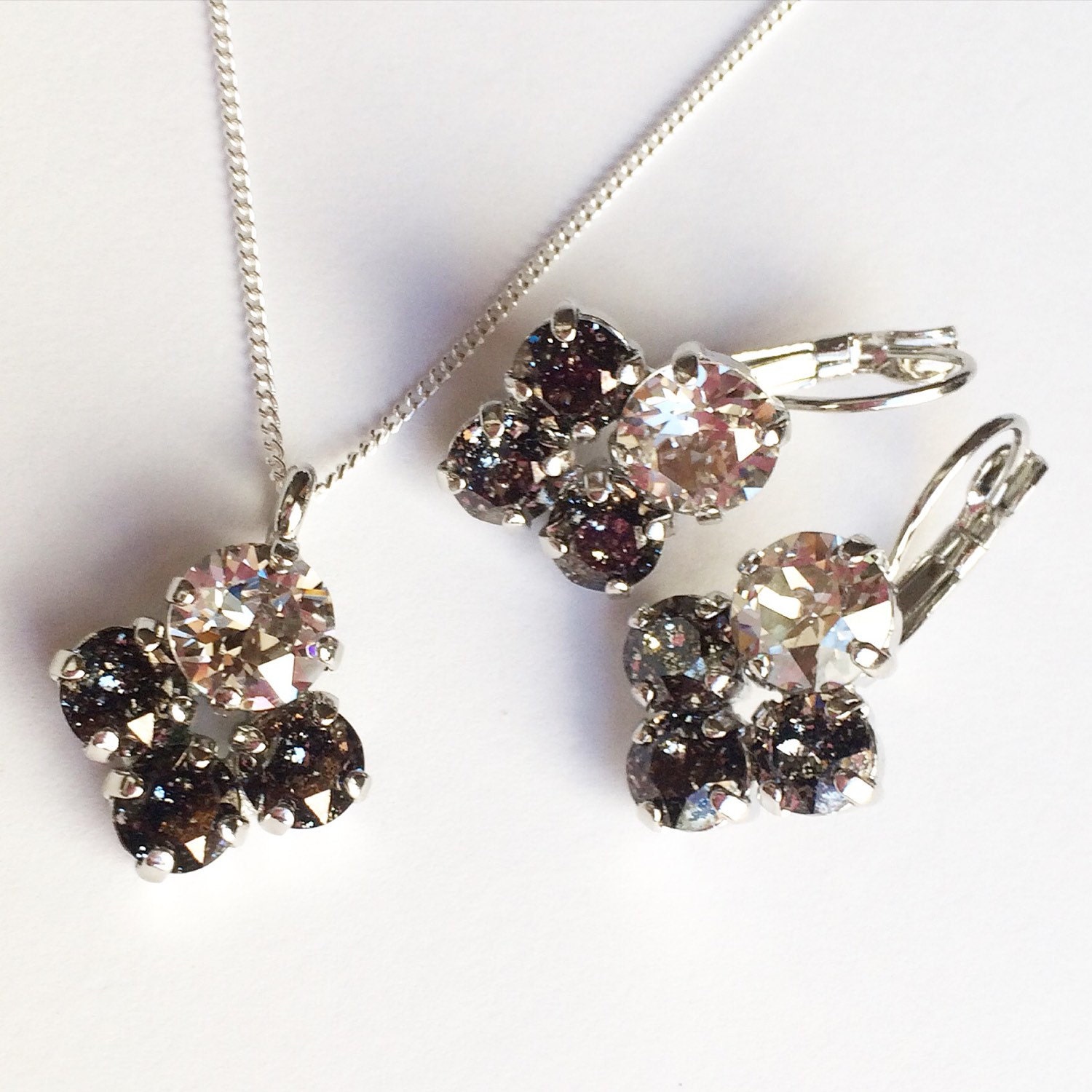 4 stone Swarovski bubble necklace by EverlyGraceDesigns on Etsy