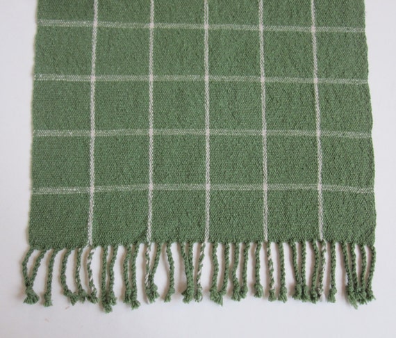 Table table Green plaid Handwoven Rustic Runner Plaid (Larger) runner