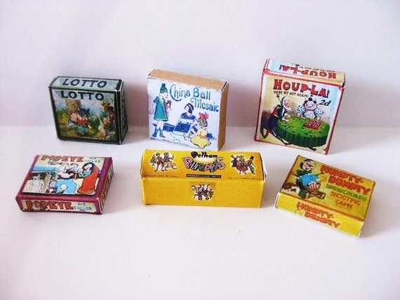 set of vintage style board game boxes