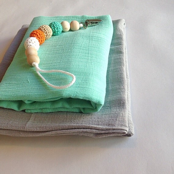 Large Cotton Muslin Gauze Swaddle Blanket Swaddle by NomiLu