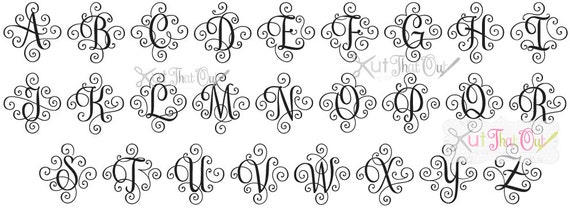 Download EXCLUSIVE Elegant Scroll Monogram SVG & DXF Font Cut Files ...