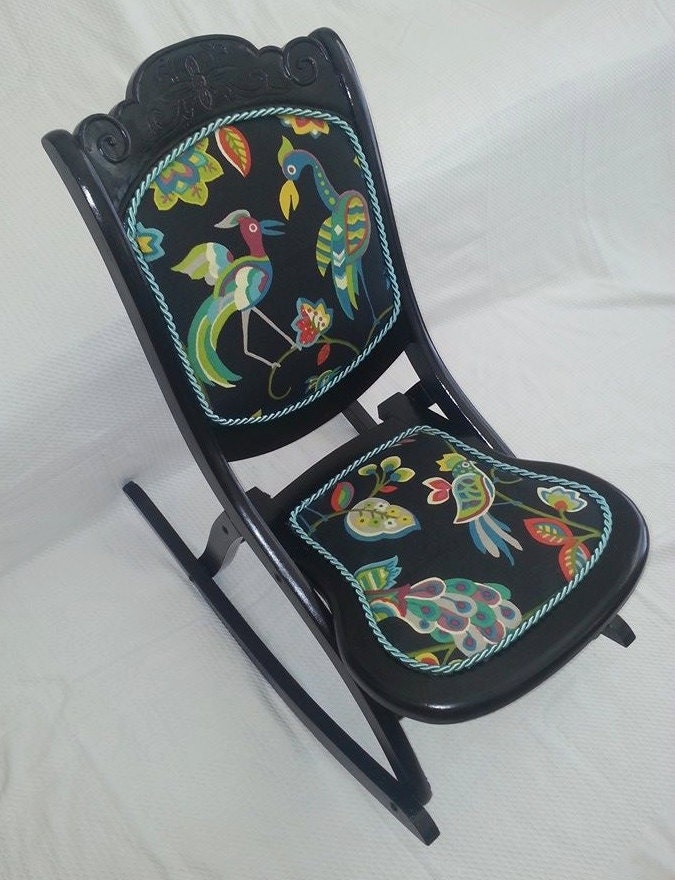 Vintage Folding Nursing (also called a Sewing) Rocking Chair Haute Juice