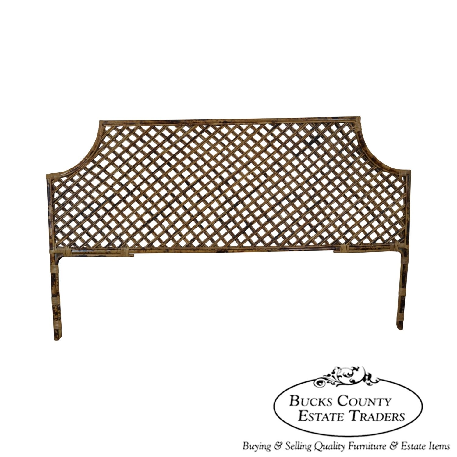 Vintage Quality King Size Bamboo Rattan Headboard Haute Juice