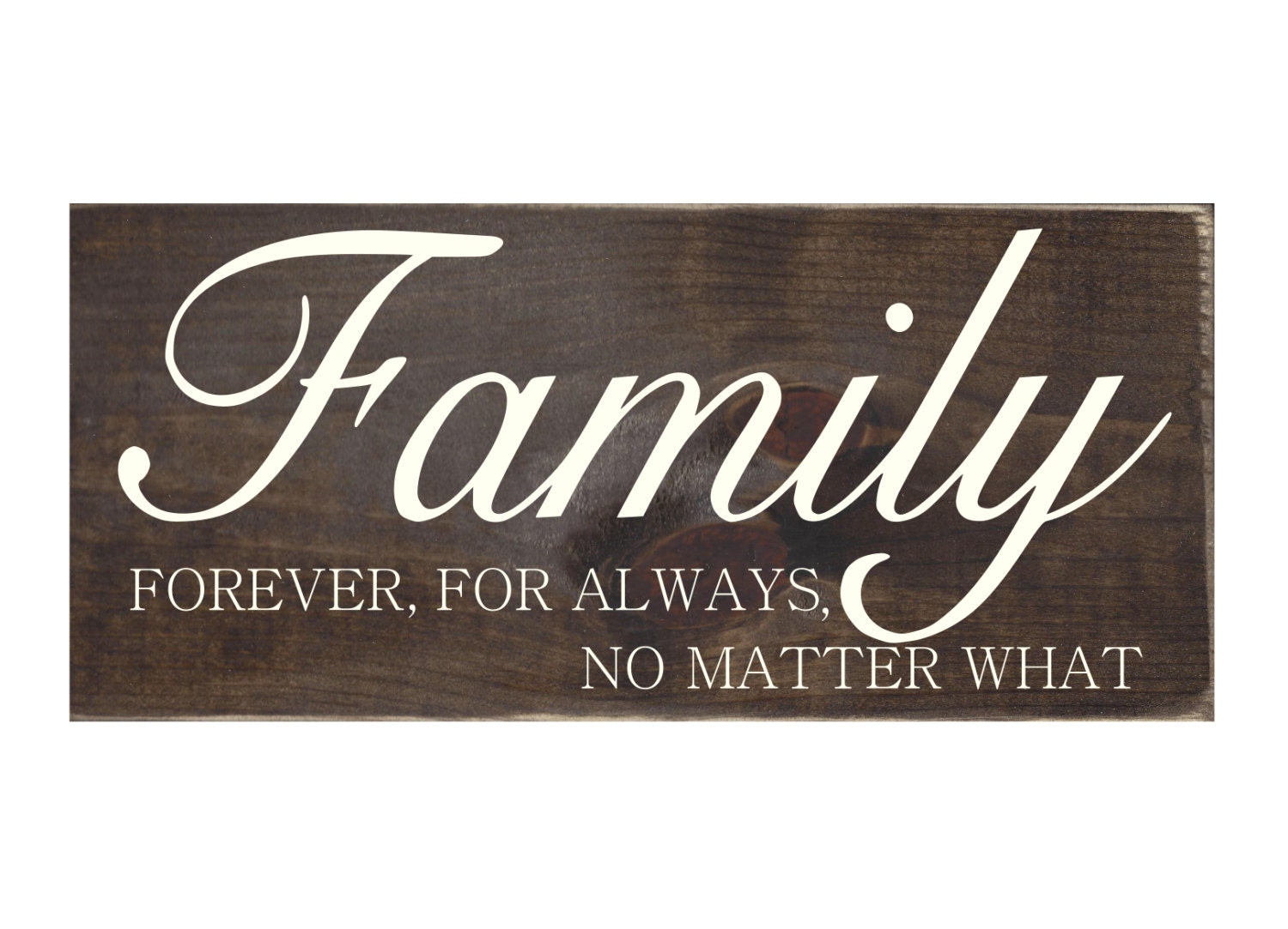 Family Forever For Always No Matter What Rustic Wood Sign