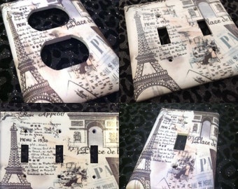 Eiffel Tower Paris Themed Custom Light Switch Plate Cover - Home Decor *Choose Cover Type*