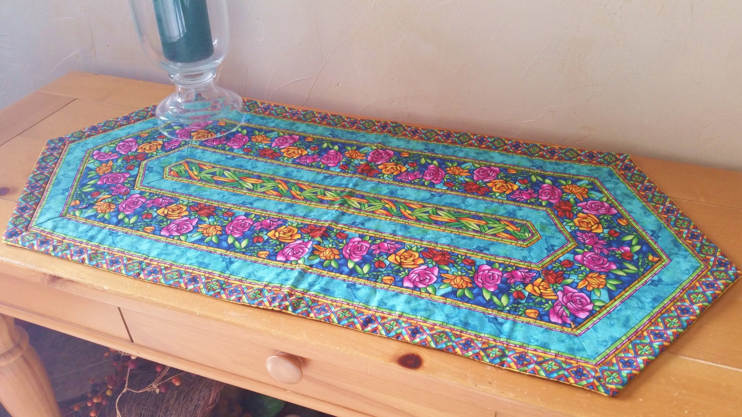 Stained Glass Quilted Table Runner