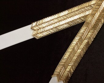 Bridal Belt, Gold Wedding Sash, Thin Gold Belt. Gold Beaded Belt, Gold Bridal Sash, Gold Bridesmaid Belt, Best Friend Bridal 187G