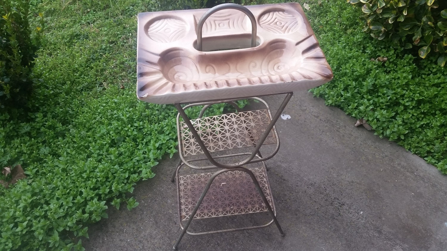 Atomic 1950’s Ceramic Ashtray Stand, Vintage Ashtray Stand, Ashtray