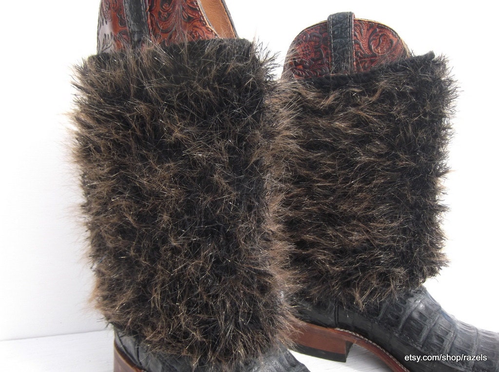 Furry Boot Covers FAUX FUR BOOT Covers Cowgirl Boot by Razels