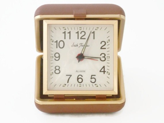 Seth Thomas Folding Travel Alarm Clock Wind-Up Luminous Hands