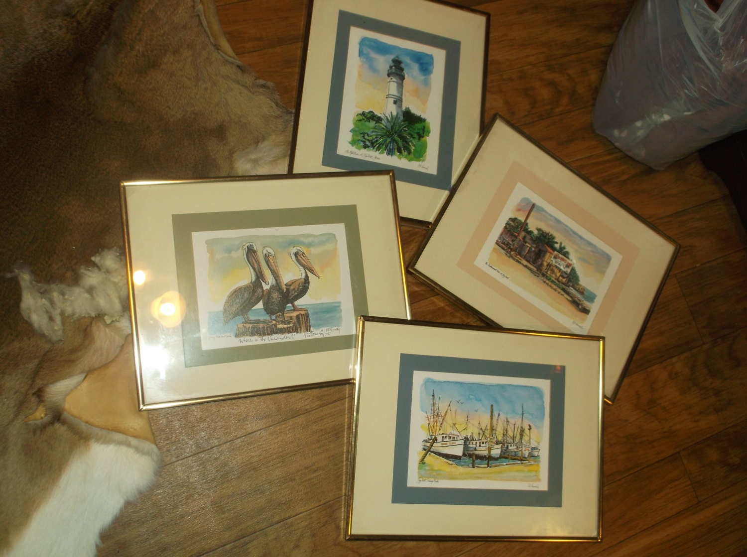 4 R.E. Kennedy Artist Key West Signed and Framed