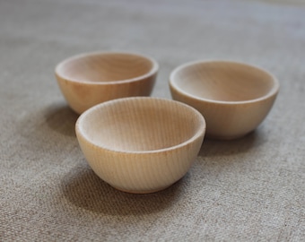 Wood bowls - set of 3 Natural Unpainted Timber Bowls