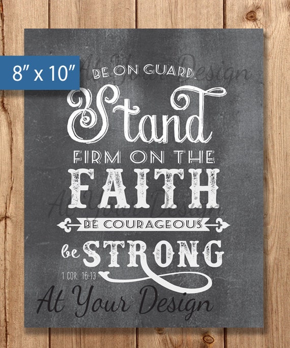 8x10 Stand Firm on the Faith Chalkboard Wall Art Bible