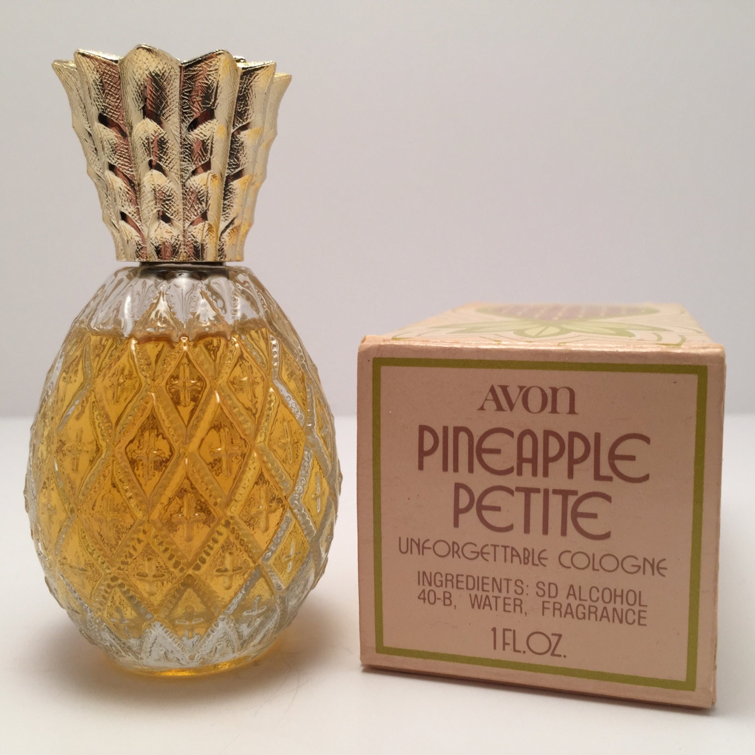 Avon Pineapple Petite Unforgettable Cologne Vintage by Boutiquity