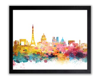 Abstract Paris Art Print - Watercolor Cityscape - Paris Wall Art - Valentines Day Gift - Anniversary Gift - PARIS 2