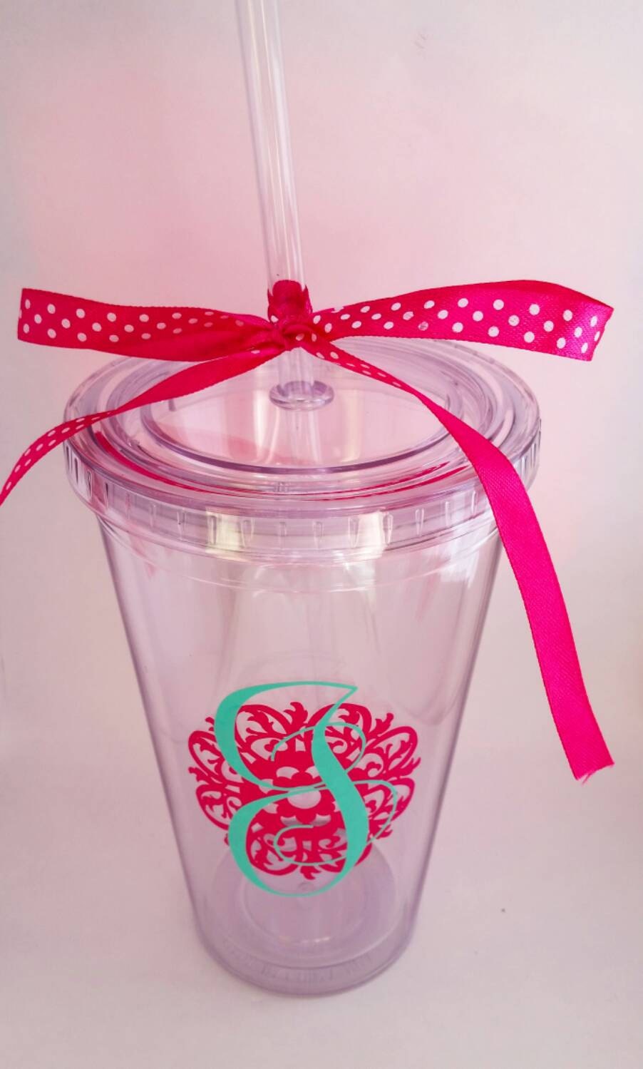 Acrylic Tumbler personalized double wall tumbler by VineandWhimsy